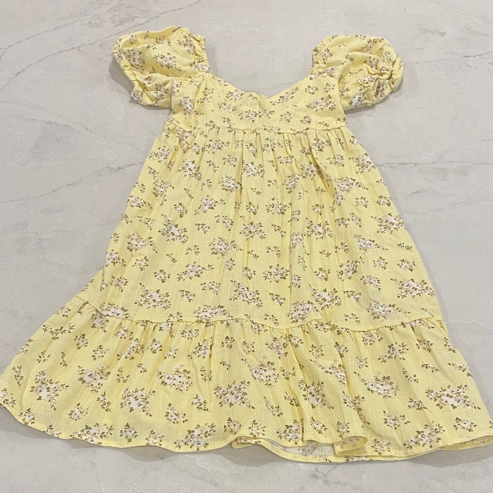 Divided Yellow Floral Mini Dress